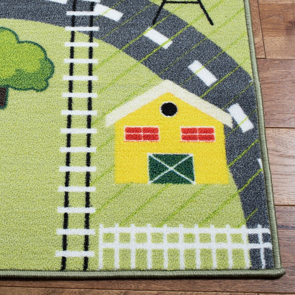 Safavieh Kids Playhouse 228 Power Loomed Kids Rug Green / Charcoal 7'-9" x 10'