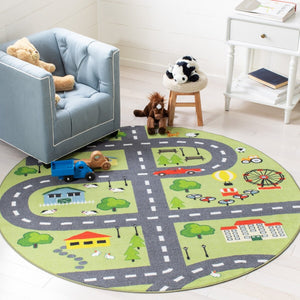 Safavieh Kids Playhouse 228 Power Loomed Kids Rug Green / Charcoal 7'-9" x 10'