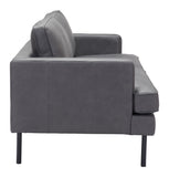 Zuo Modern Decade 100% Polyester, Plywood, Steel Modern Commercial Grade Sofa Vintage Gray, Black 100% Polyester, Plywood, Steel