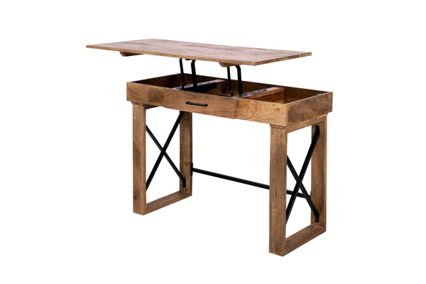 Porter Designs Brampton Solid Wood Lift Top Modern Desk Natural 10-190-05-1790