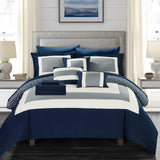 Jake Navy Queen 10pc Comforter Set