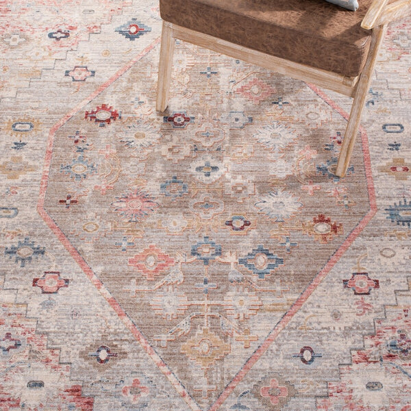 Kenitra 600 Kenitra 662 Traditional Power Loomed Polyester Space Dyed Rug Grey / Blue