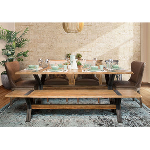 Dorsey Faux Leather Dining Chairs - Set of 2, Distressed Style with Driftwood Legs for Comfort