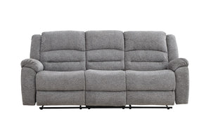 Porter Designs Ronan Soft Gray Chenille Transitional Reclining Sofa Gray 03-201C-01-8078