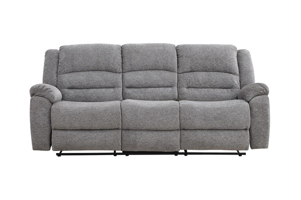 Porter Designs Ronan Soft Gray Chenille Transitional Reclining Sofa Gray 03-201C-01-8078