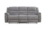 Porter Designs Ronan Soft Gray Chenille Transitional Reclining Sofa Gray 03-201C-01-8078