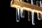 Bethel Gold LED Chandelier in Stainless Steel & Crystal