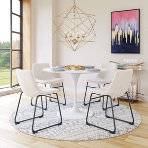 Zuo Modern Smart 100% Polyester, Plywood, Steel Transitional Commercial Grade Dining Chair Set - Set of 2 Ivory, Black 100% Polyester, Plywood, Steel