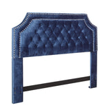 Chava Navy Queen Velvet Headboard