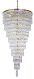 Bethel Gold Chandelier in Metal & Crystal