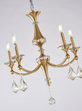 Bethel Stain Brass Chandelier in Iron & Crystal