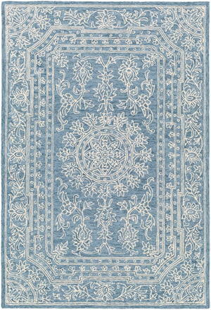 Kayseri KSR-2306 Traditional Wool Rug KSR2306-81012 Denim, Navy, Cream 100% Wool 8'10" x 12'