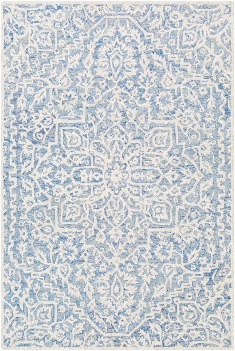 Kayseri KSR-2307 Traditional Wool Rug KSR2307-81012 Denim, Ice Blue, Cream 100% Wool 8'10" x 12'