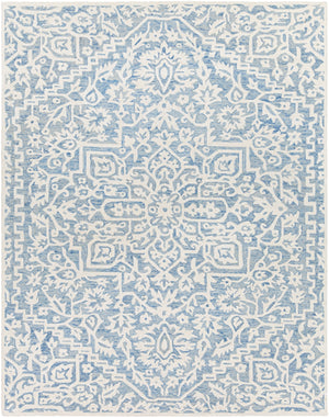 Kayseri KSR-2307 Traditional Wool Rug KSR2307-810 Denim, Ice Blue, Cream 100% Wool 8' x 10'