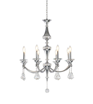 Bethel Chrome Chandelier in Iron & Crystal