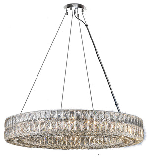 Bethel Chrome Chandelier in Metal & Crystal