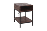 Porter Designs Lakewood Solid Wood with Power Ports Transitional End Table Dark Brown 05-190-26-0809