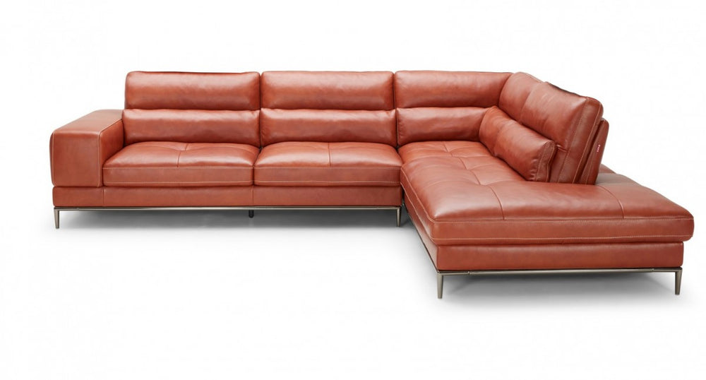 VIG Furniture Divani Casa Kudos - Modern Cognac RAF Chaise Sectional Sofa VGKK5309-RAF-SECT VGKK5309-RAF-SECT