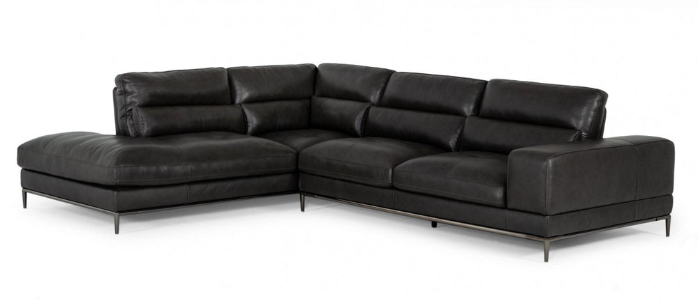 VIG Furniture Divani Casa Kudos - Modern Dark Grey LAF Chaise Sectional Sofa VGKK5309-LAF-SECT-GRY VGKK5309-LAF-SECT-GRY