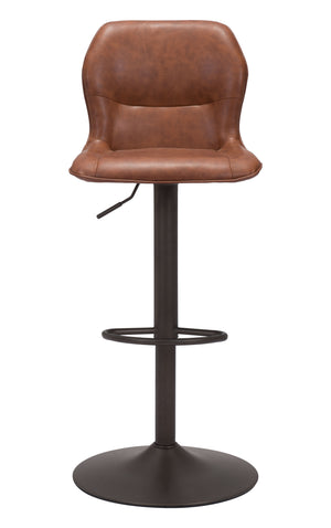Zuo Modern Vital 100% Polyurethane, Plywood, Steel Modern Commercial Grade Barstool Vintage Brown, Dark Bronze 100% Polyurethane, Plywood, Steel