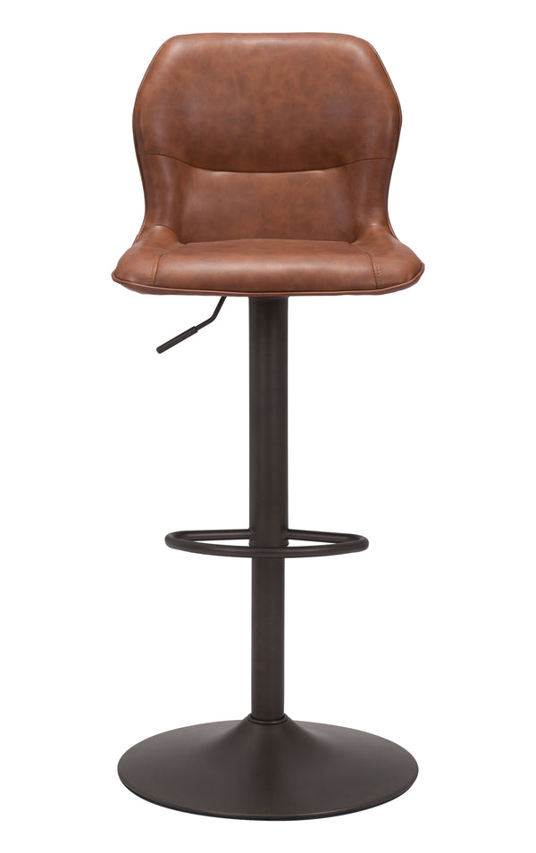 Zuo Modern Vital 100% Polyurethane, Plywood, Steel Modern Commercial Grade Barstool Vintage Brown, Dark Bronze 100% Polyurethane, Plywood, Steel