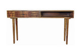 Porter Designs Waves Solid Sheesham Wood Modern Console Table Brown 05-196-10-W008