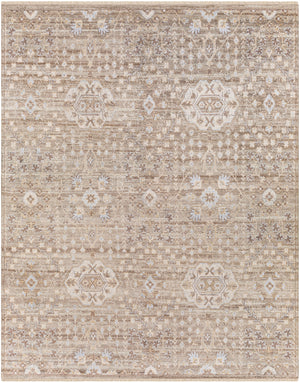 Kushal KUS-2303 Traditional Viscose, Wool Rug KUS2303-81012 Camel, Taupe, Medium Gray, Pale Blue, Beige 70% Viscose, 30% Wool 8'10" x 12'