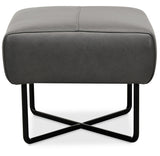 Efron Ottoman with Black Metal Base