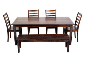 Porter Designs Sonora Solid Sheesham Wood Natural Dining Table Gray 07-116-01-801M