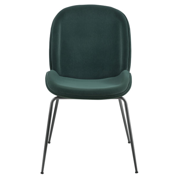 Lucy Velvet Fabric Chair - Set of 2 Gallery Dark Green