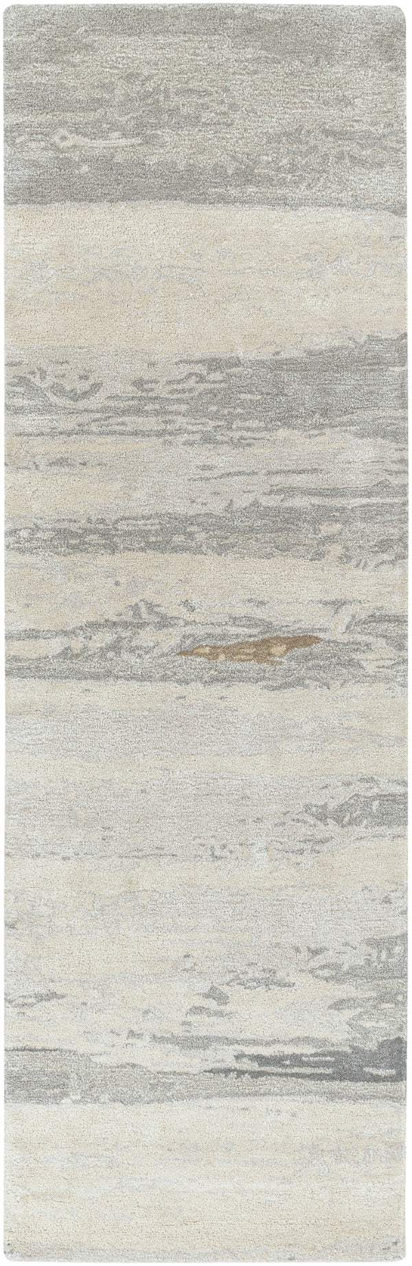 Kavita KVT-2303 Modern Viscose, Wool Rug KVT2303-268 Light Gray, Ivory, Medium Gray, Charcoal, Tan, Camel 50% Viscose, 50% Wool 2'6" x 8'