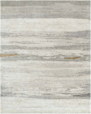 Kavita KVT-2303 Modern Viscose, Wool Rug KVT2303-810 Light Gray, Ivory, Medium Gray, Charcoal, Tan, Camel 50% Viscose, 50% Wool 8' x 10'