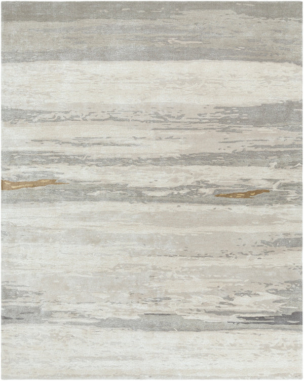 Kavita KVT-2303 Modern Viscose, Wool Rug KVT2303-810 Light Gray, Ivory, Medium Gray, Charcoal, Tan, Camel 50% Viscose, 50% Wool 8' x 10'
