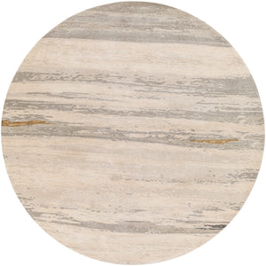 Kavita KVT-2303 Modern Viscose, Wool Rug KVT2303-8RD Light Gray, Ivory, Medium Gray, Charcoal, Tan, Camel 50% Viscose, 50% Wool 8' Round
