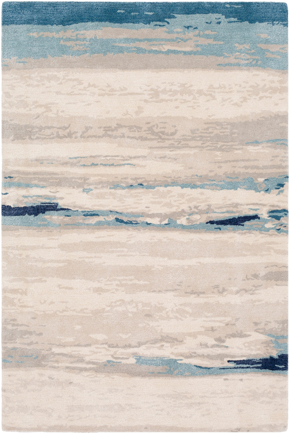 Kavita KVT-2306 Modern Viscose, Wool Rug KVT2306-8RD Taupe, Ivory, Medium Gray, Navy, Aqua, Dark Blue 50% Viscose, 50% Wool 8' Round