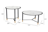 Zuo Modern Set Tempered Glass, Steel Modern Commercial Grade Coffee Table Set White, Black, Gold Tempered Glass, Steel