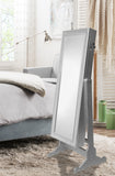 Glitzy Crystal Border Cheval Mirror, Classic Silver