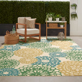 Nourison Waverly Sun N' Shade SND72 Outdoor Machine Made Power-loomed Indoor/outdoor Area Rug Ivory Gold 10' x 13' 99446476173