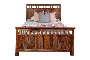 Porter Designs Kalispell Solid Sheesham Wood King Natural Bed Natural 04-116-17-PD101H-KIT