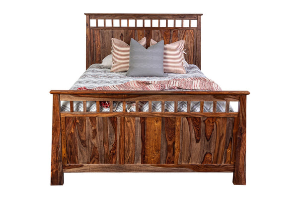 Porter Designs Kalispell Solid Sheesham Wood King Natural Bed Natural 04-116-17-PD101H-KIT