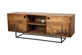 Porter Designs Cascade Solid Wood Contemporary TV Stand Natural 06-215-10-5549