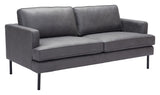 Zuo Modern Decade 100% Polyester, Plywood, Steel Modern Commercial Grade Sofa Vintage Gray, Black 100% Polyester, Plywood, Steel