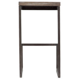 Porter Designs Cube Solid Mango Wood & Metal Industrial Bar Stool Gray 07-108-24-5260