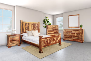 Porter Designs Crossroads Solid Sheesham Wood Queen Natural Bed Natural 04-196-14-C001-KIT