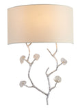 Bethel Silver Wall Sconce in Metal & Glass & Fabric