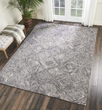 Nourison Linked LNK01 Painterly Handmade Tufted Indoor only Area Rug Charcoal 8' x 10'6" 99446384133