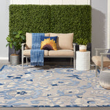 Nourison Aloha ALH17 Outdoor Machine Made Power-loomed Indoor/outdoor Area Rug Blue/Grey 12' x 15' 99446829658