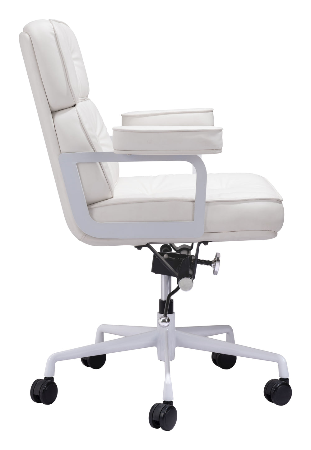 Zuo Modern Smiths 100% Polyurethane, Plywood, Steel, Aluminum Alloy Modern Commercial Grade Office Chair White 100% Polyurethane, Plywood, Steel, Aluminum Alloy