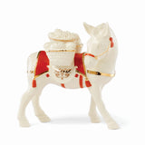 First Blessing Nativity Donkey Figurine Set of 2 - Hand-Painted Porcelain with 24K Gold Accents