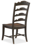 Hooker Furniture - Set of 2 - Hill Country Traditional-Formal Twin Sisters Ladderback Side Chair in Hardwood, Poplar and Rubberwood Solids with White Oak Veneers 5960-75310-BLK